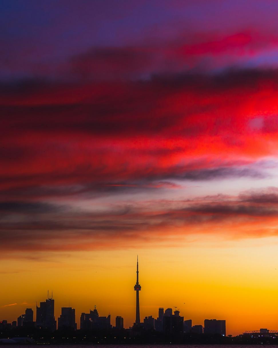 Toronto skyline at dusk